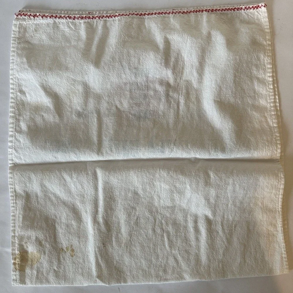 1950’s tea towl embroidered w/tea kettle and tea cup dancing Kitchen Towel‎